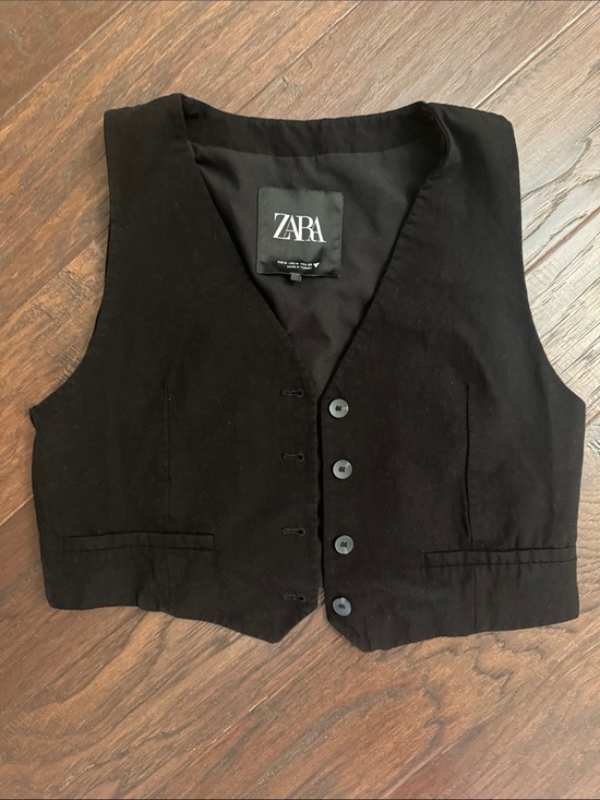Zara Tops - Zara Black Tailored Button Vest